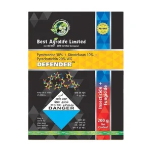 Best Agrolife Defender Pymetrozine 30% + Dinotefuran 10% + Pyraclostrobin 20% WG Insecticide + Fungicide, Effective Crop Protection Solution