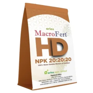 Aries Macrofert HD NPK 20:20:20 Highly Efficient at Lower Dosages, Multi-Purpose Fertilizer Can be Used In All Crops, Vegetables, Kitchen Gardens, etc