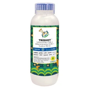 Sudarshan Trishot Trifloxystrobin 10% + Difenconozole 12.5% + Sulfur 3% SC Fungicide, Effective Against A Wide Range Of Fungal Diseases